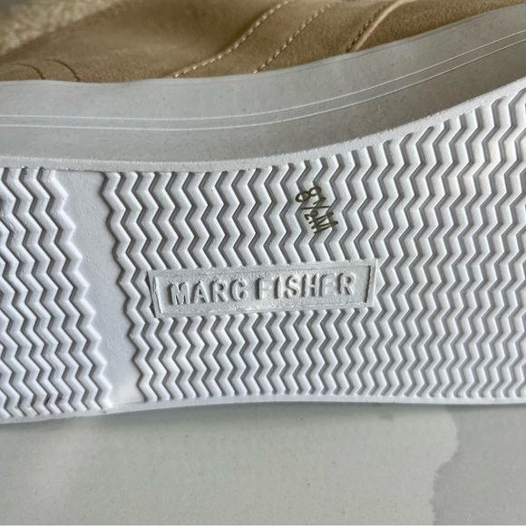 Marc Fisher Dapyr Women’s 8.5 Natural Tan Faux Suede Shearling Hi Top Sneaker - Picture 11 of 13